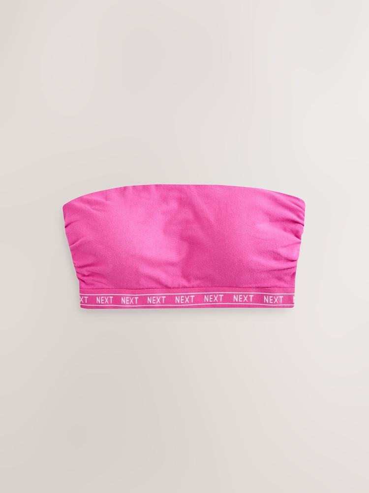 Pink/Orange/White - مجموعة من 3 حمالات صدر للراحة القصوى بدون حمالات غنية بالقطن - صورة 2 من 6