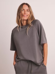 JD Williams Grey Anthology Premium Short Sleeve Crew Neck Sweatshirt - Image 1 of 6