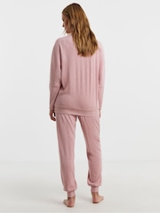 Simply Be Pink Pretty Secrets Cable Knit Lounge Set - Image 3 of 4