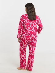 Simply Be Bow Print Long Sleeve Pyjamas Set - Slika 2 iz 4