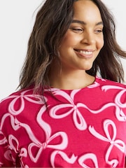 Simply Be Bow Print Long Sleeve Pyjamas Set - Slika 4 iz 4