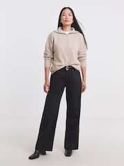 JD Williams Natural Sponge Half Zip Knitted Jumper - Image 4 of 4