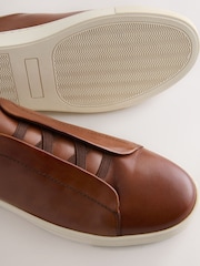 Tan Brown Elastic Lace Smart Trainers - Image 5 of 7
