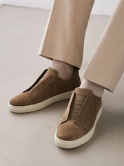 Neutral Elastic Lace Smart Trainers - Image 1 of 7