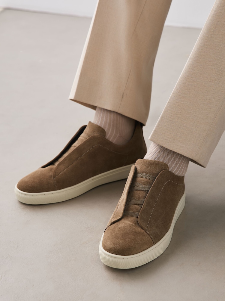 Neutral Elastic Lace Smart Trainers - Image 1 of 7