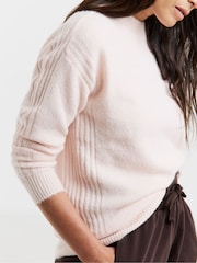 JD Williams Pink Sponge Crew Neck Knitted Jumper - Image 2 of 4
