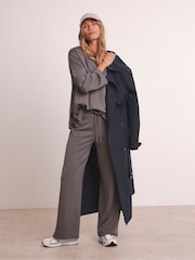 JD Williams Grey Anthology Premium V-Neck Seam Detail Modal Sweatshirt - Image 6 of 6