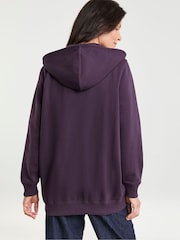 JD Williams Purple Longline Zip Up Hoodie - Image 2 of 4