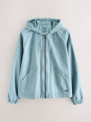 Blue Canvas Hooded Zip Through Jacket - Image 11 of 18
