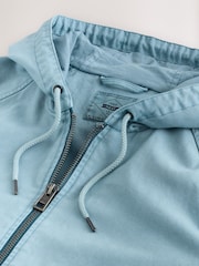 Blue Canvas Hooded Zip Through Jacket - Image 13 of 18
