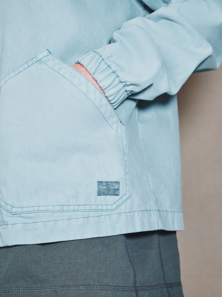 Blue Canvas Hooded Zip Through Jacket - Image 18 of 18