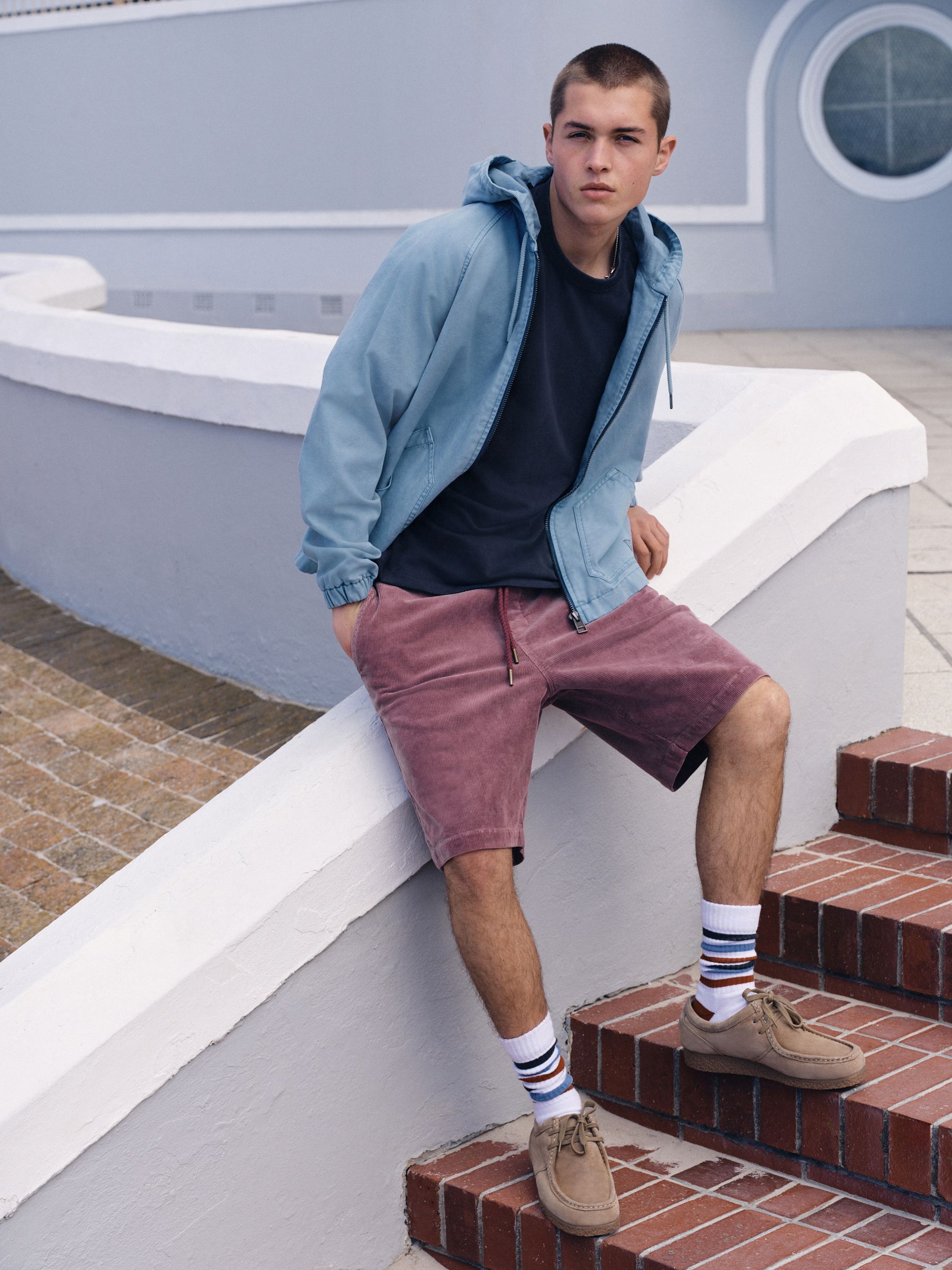Buy Blue Canvas Hooded Zip Through Jacket from Next USA