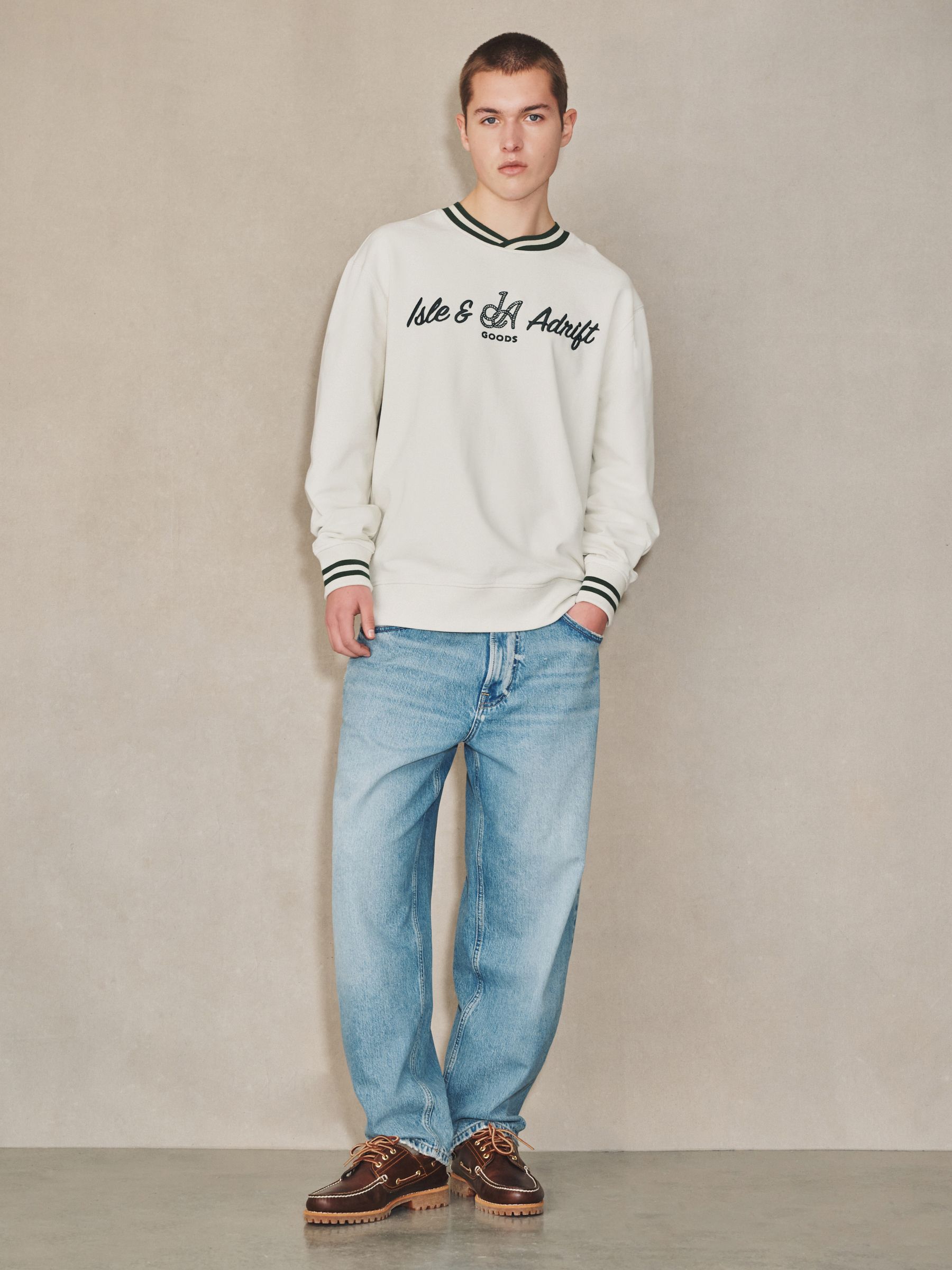 Buy Ecru White EDIT Retro Graphic Crew Sweatshirt from Next India
