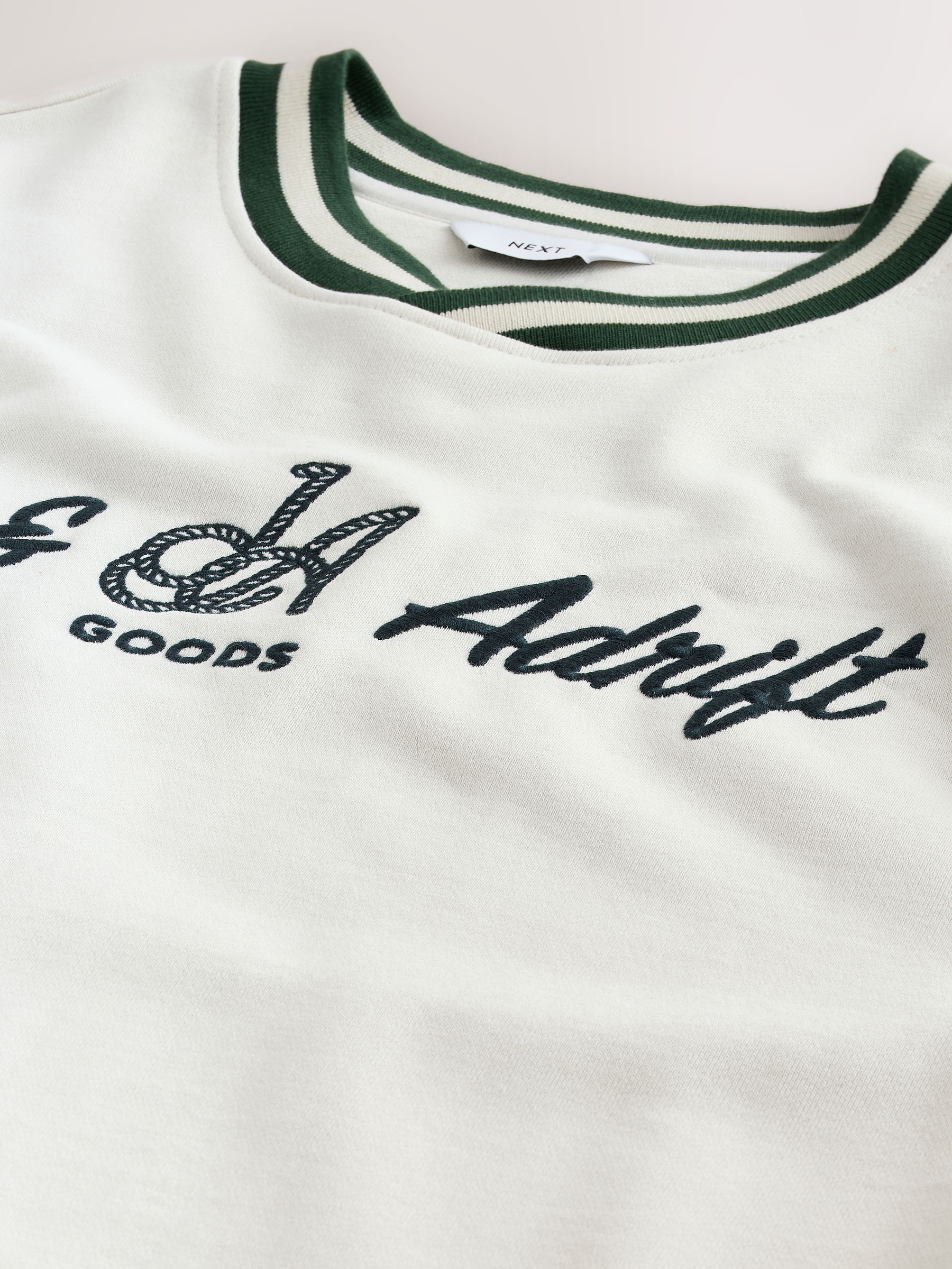 Buy Ecru White EDIT Retro Graphic Crew Sweatshirt from Next India