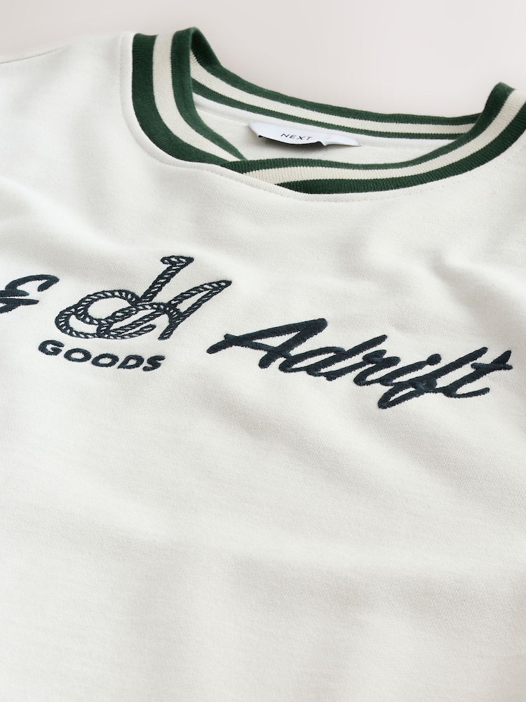 Ecru White EDIT Retro Graphic Crew Sweatshirt - Image 8 of 8