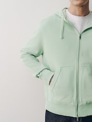 Sage Green EDIT Heavyweight Jersey Hoodie with Raw Seam Detail - Image 4 of 8