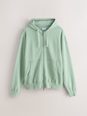 Sage Green EDIT Heavyweight Jersey Hoodie with Raw Seam Detail - Image 6 of 8