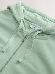 Sage Green EDIT Heavyweight Jersey Hoodie with Raw Seam Detail - Image 7 of 8