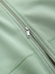 Sage Green EDIT Heavyweight Jersey Hoodie with Raw Seam Detail - Image 8 of 8