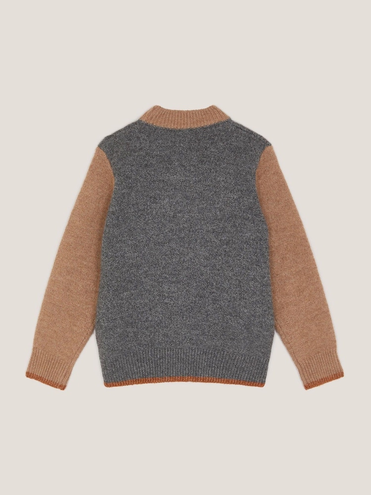 Monsoon Grey Fox Colourblock Knit Jumper - Image 2 of 3 Monsoon Grey Fox Colourblock Knit Jumper - Image 2 of 3