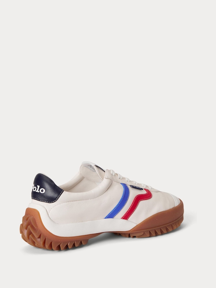 Polo Ralph Lauren White Chunky Nappa Leather Ballerina Style Trainers - Image 2 of 5