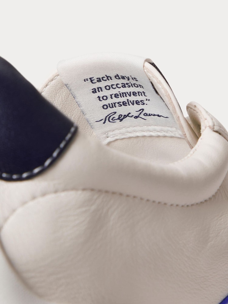 Polo Ralph Lauren White Chunky Nappa Leather Ballerina Style Trainers - Image 5 of 5
