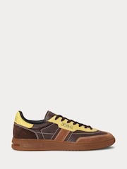 Polo Ralph Lauren Brown Bedford Suede Leather Mix Contrast Trainers - Image 1 of 4