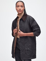 Barbour® Black Beaufort Wax Rustic Coat - Image 1 of 6