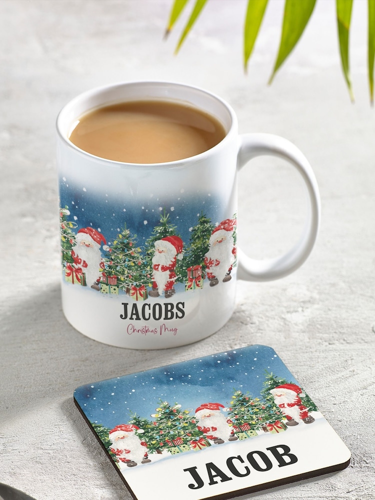 Loveabode Personalised Christmas Traditional Mug & Coaster Gift Set - Image 1 of 4