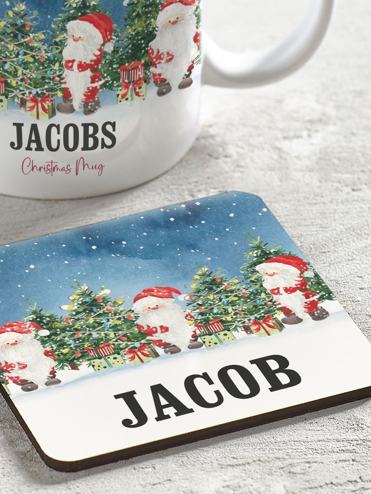 Loveabode Personalised Christmas Traditional Mug & Coaster Gift Set - Image 4 of 4