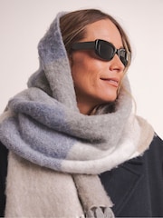 Anthology By JD Williams Grey Check Premium Blanket Scarf - Image 3 of 4