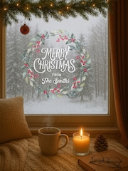 Personalised Christmas Wreath Window Sticker by Loveabode - Image 1 of 4