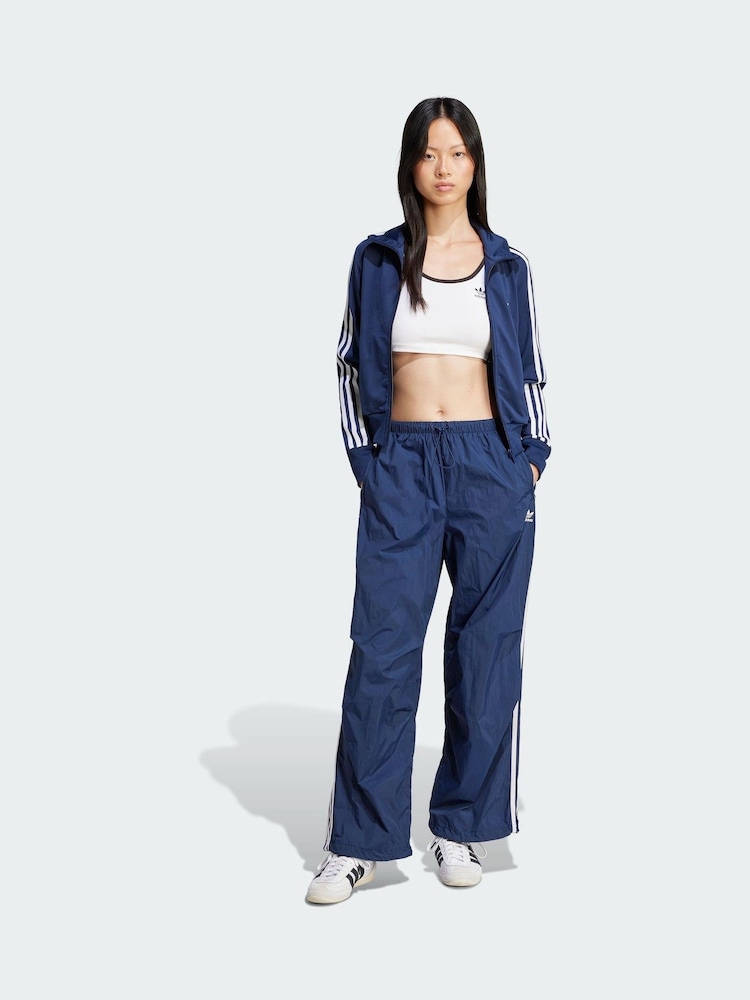 adidas Originals Blue 3-Stripes Woven Parachute Tracksuit Joggers - Image 1 of 5 adidas Originals Blue 3-Stripes Woven Parachute Tracksuit Joggers - Image 1 of 5