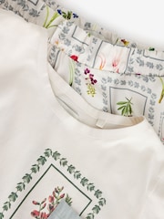B by Ted Baker Cream/Green Cotton Viscose Pyjama Shorts Set - Image 12 of 16