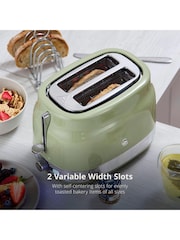Swan Green 930W Retro 2 Slice Toaster - Image 3 of 8