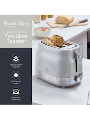 Swan Grey 930W Retro 2 Slice Toaster - Image 2 of 8