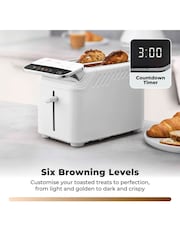 Tower White Cavaletto Mirage 2 Slice Toaster - Image 4 of 7