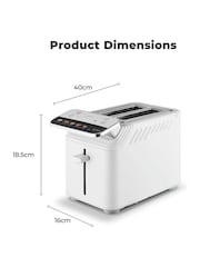 Tower White Cavaletto Mirage 2 Slice Toaster - Image 6 of 7