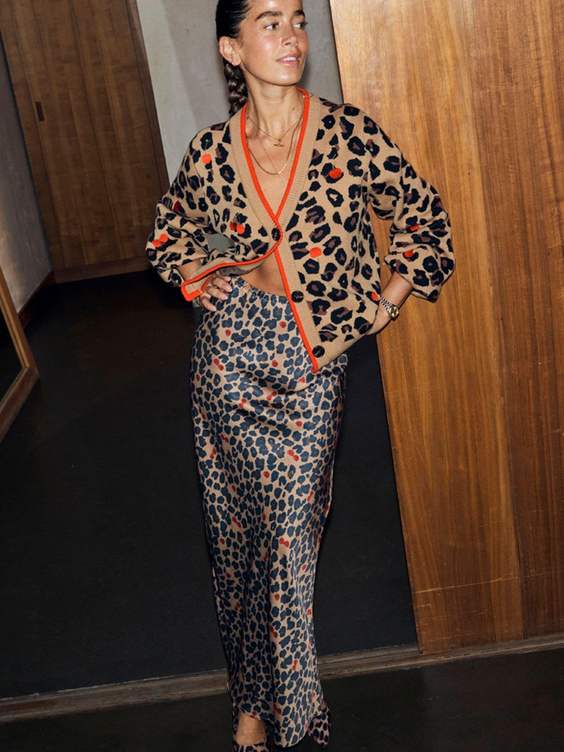 Buy Never Fully Dressed Brown Cherry Leopard Cardigan from Next