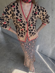 Never Fully Dressed Brown Cherry Leopard Cardigan - Image 2 of 6