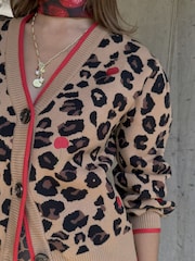 Never Fully Dressed Brown Cherry Leopard Cardigan - Image 4 of 6