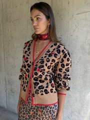 Never Fully Dressed Brown Cherry Leopard Cardigan - Image 5 of 6