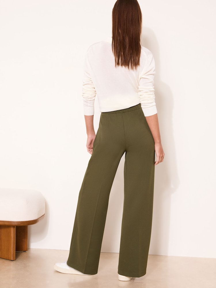 Lipsy Khaki Green High Waist Wide Leg Trousers - Image 4 of 4