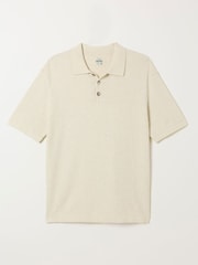 FatFace Portloe Natural Knitted Polo Shirt - Image 6 of 6