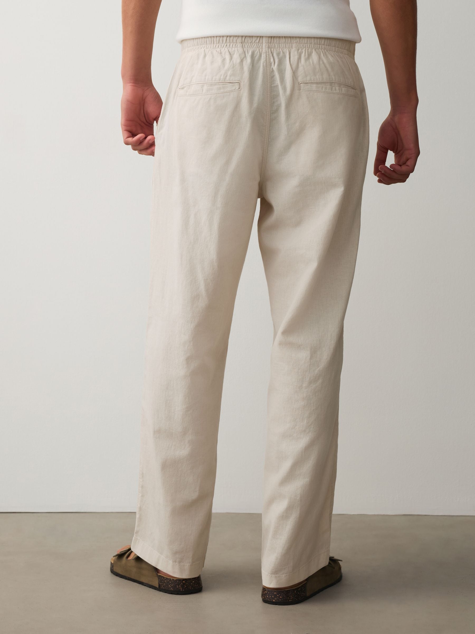【極美品】WEARMASTERS Cotton Linen Trousers Buy Ecru Relaxed Fit Linen Cotton Blend Trousers With Elasticated
