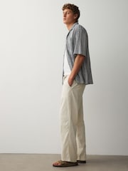 Hellgrau - Hosen aus Leinen-Baumwoll-Blend mit elastischem Bund - Bild 6 von 6