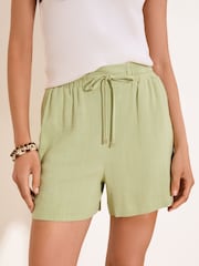 Lipsy Green Touch of Linen Shorts - Image 1 of 4