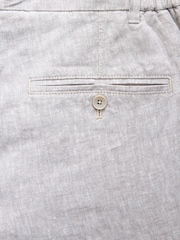 Lichtgrijs - Relaxte pasvorm - Signature 100% linnen geplooide chino broek - Afbeelding 9 van 10