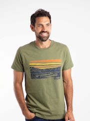 Weird Fish Green Boating Front Print Graphic T-Shirt - Image 1 of 6