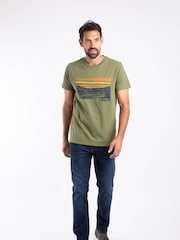 Weird Fish Green Boating Front Print Graphic T-Shirt - Image 3 of 6